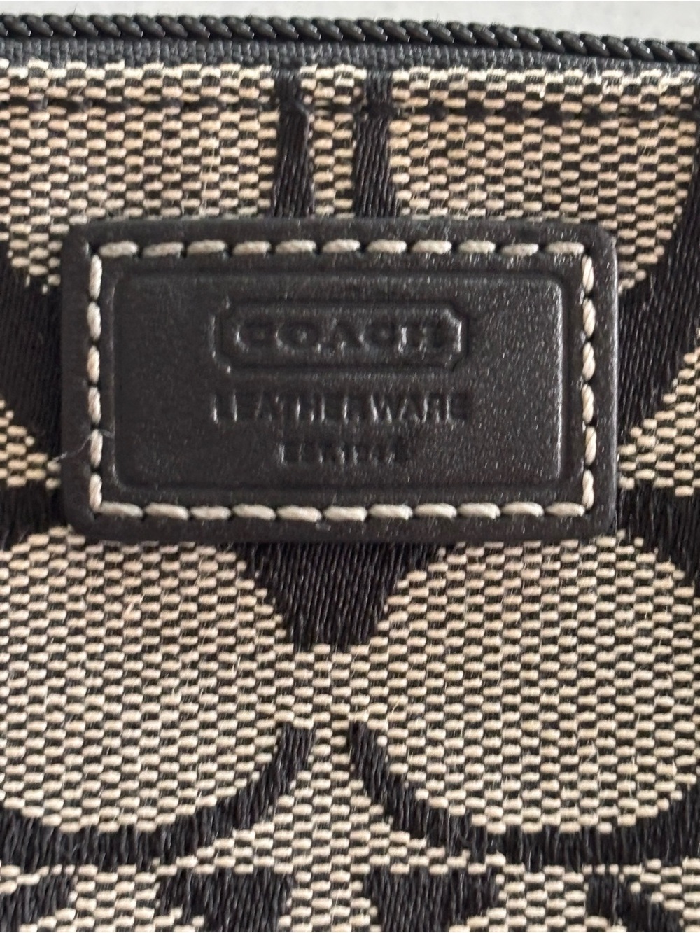 Coach Black & Tan Signature Canvas Wristlet - Picture 4 of 8